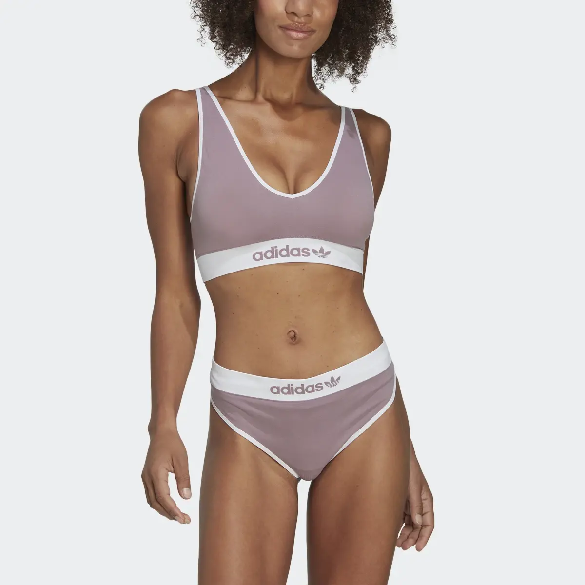 Adidas Modern Flex Cotton Scoop Low Back Bralet. 1