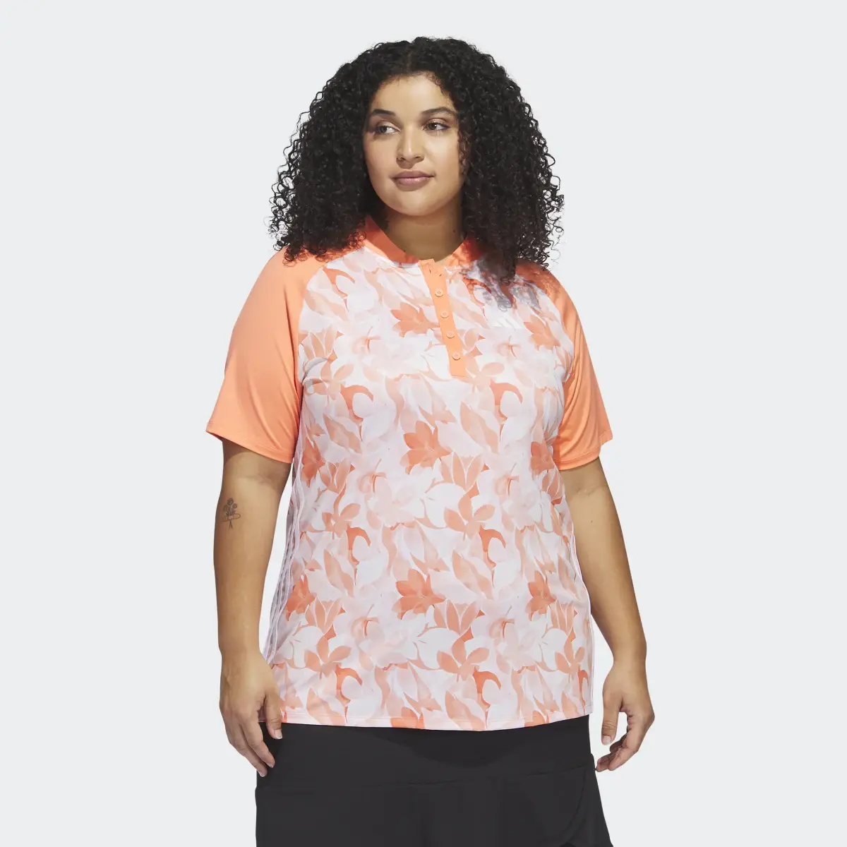 Adidas Floral Golf Polo Shirt (Plus Size). 2