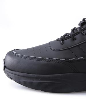 Siyah Yüksek Bilekli Şeritli Yüksek Taban Erkek Spor Ayakkabı - 89094