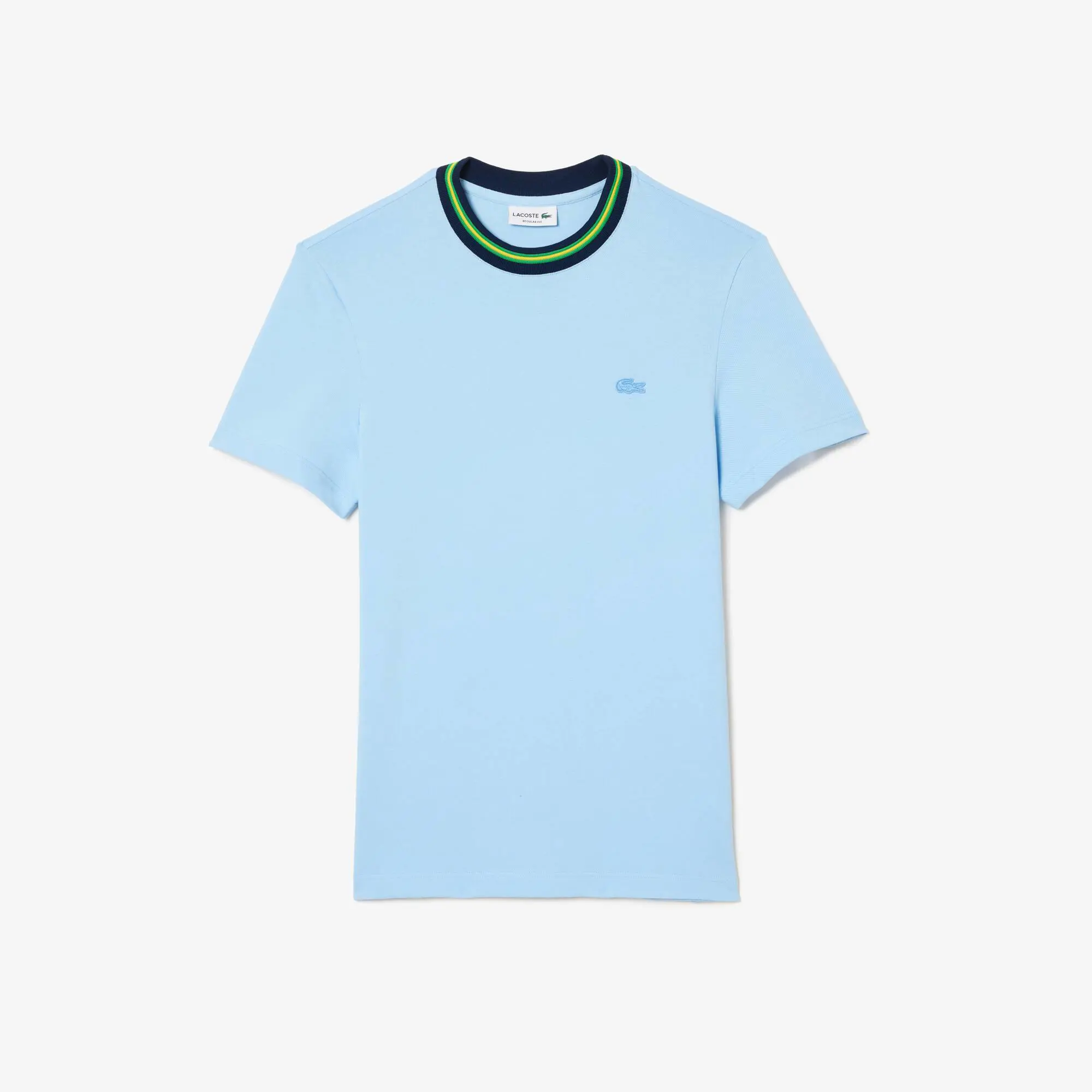 Lacoste Stripe Collar Stretch Piqué T-shirt. 2