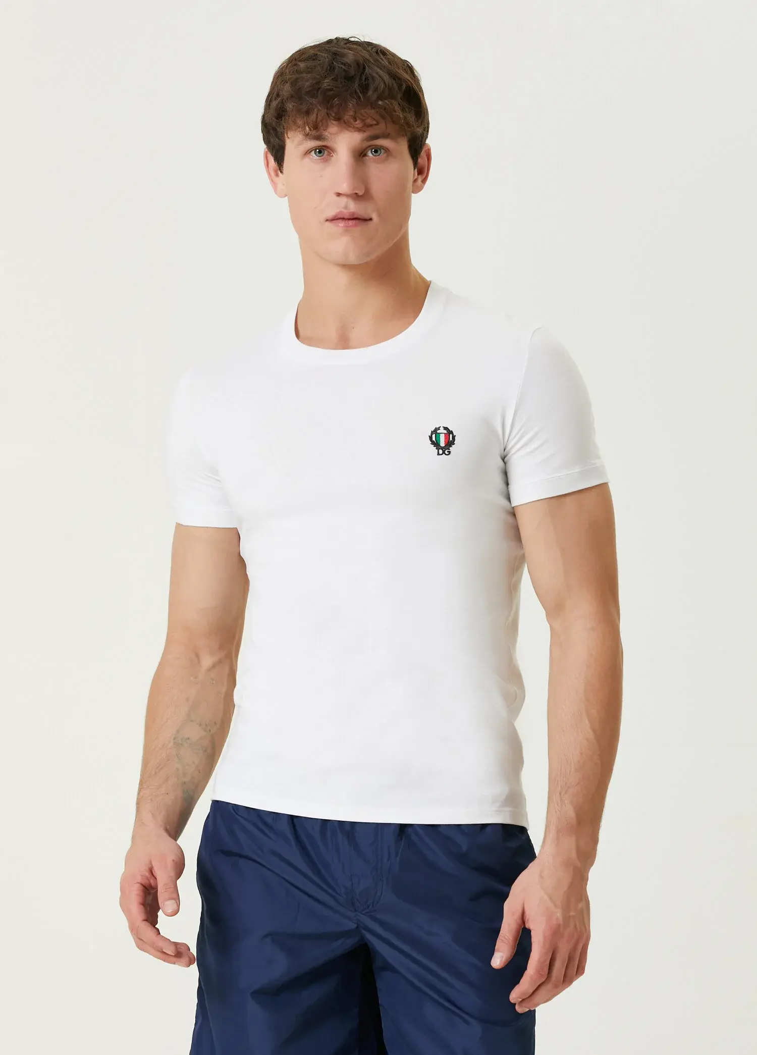 Beymen Beyaz Logo Nakışlı T-shirt. 1