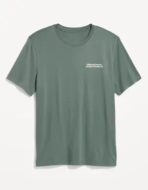 Soft-Washed Crew-Neck Graphic T-Shirt for Men green