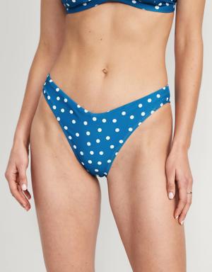 Low-Rise V-Front French-Cut Bikini Swim Bottoms for Women blue