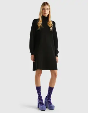 knit dress with high neck