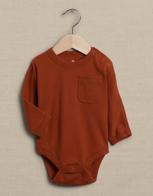 Banana Republic Essential SUPIMA® Long-Sleeve Bodysuit for Baby red