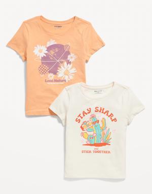 Old Navy Short-Sleeve Graphic T-Shirt 2-Pack for Girls white