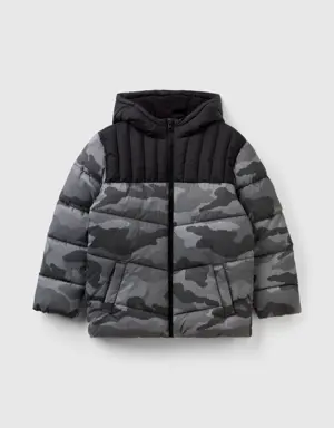 gray camouflage padded jacket