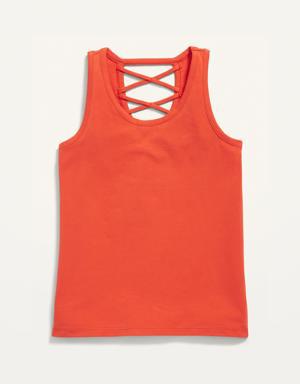 Old Navy Fitted Strappy Tank Top for Girls orange