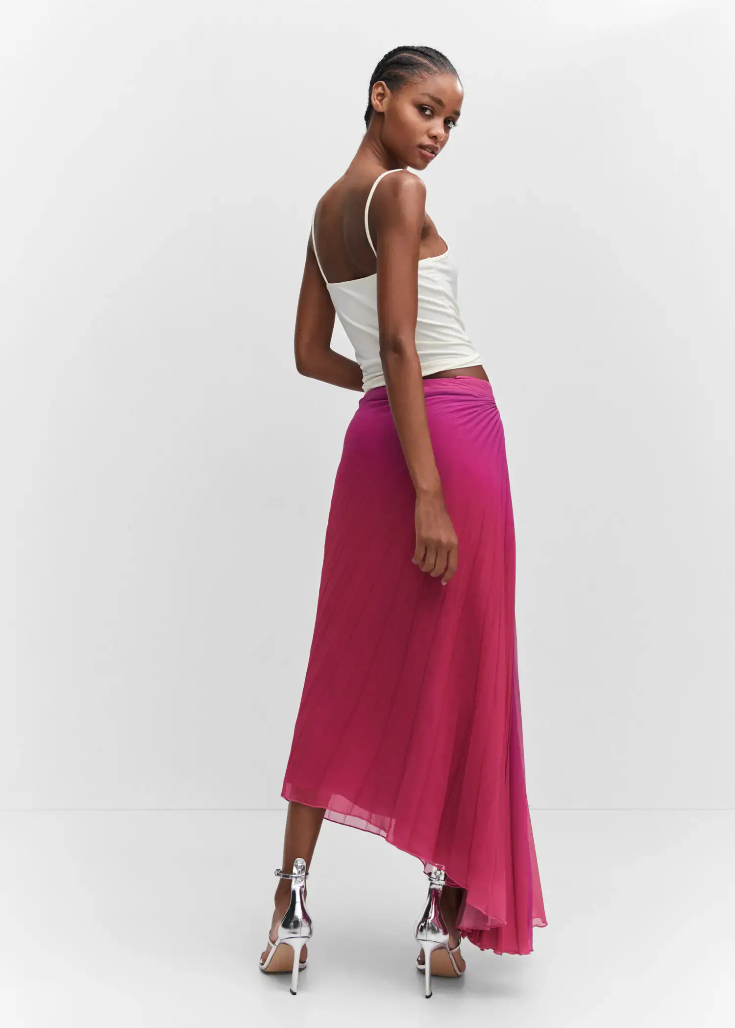 Mango Pleated asymmetric skirt . 3