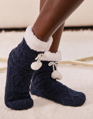 Knit and Sherpa Socks