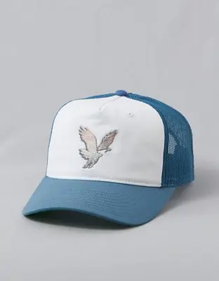 American Eagle Good Vibes Twill Trucker Hat. 1