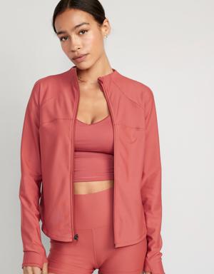 Old Navy PowerSoft Cropped Full-Zip Performance Jacket for Women pink