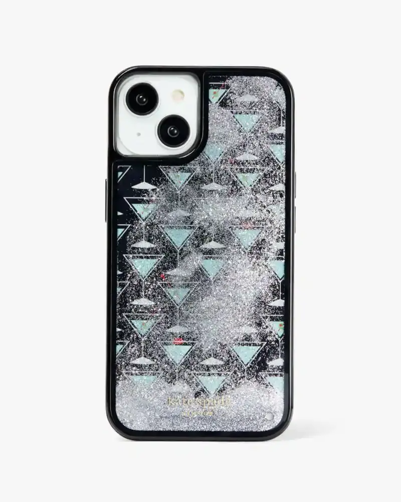 Kate Spade Shaken Not Stirred Liquid Glitter iPhone 14 Case. 2