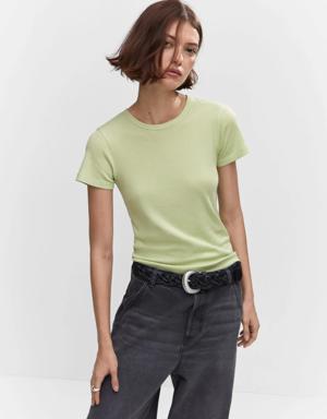 Rounded neck cotton t-shirt