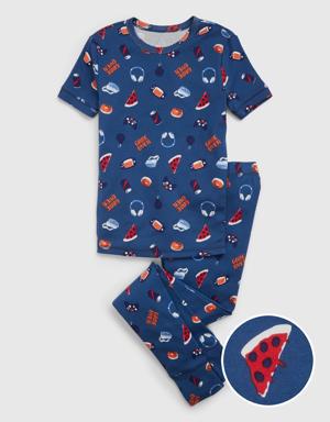 Kids 100% Organic Cotton Shark PJ Set blue