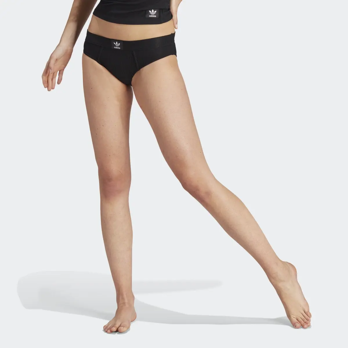 Adidas Adicolor Flex Ribbed Cotton Bikini Pants. 1