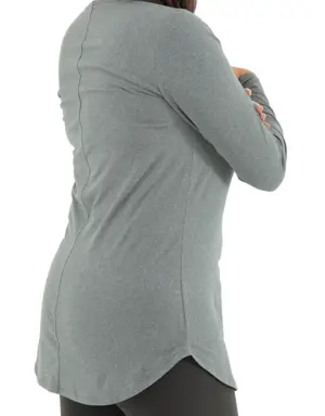 Gray - Long Sleeve Tunic Top - XS