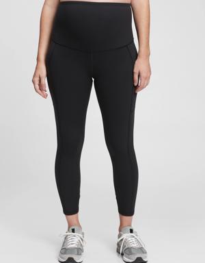 Maternity Recycled Power Full Panel 7/8 Leggings black