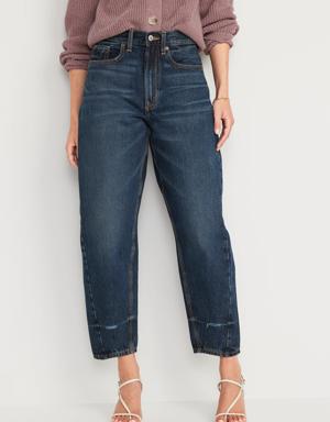 Extra High-Waisted Non-Stretch Balloon Jeans for Women blue