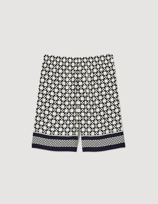 Sandro Square Cross patterned Bermuda shorts. 2