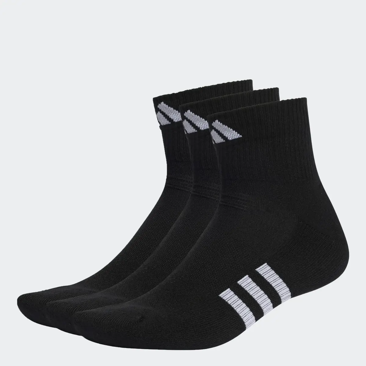 Adidas Performance Cushioned Mid-Cut Socks 3 Pairs. 2