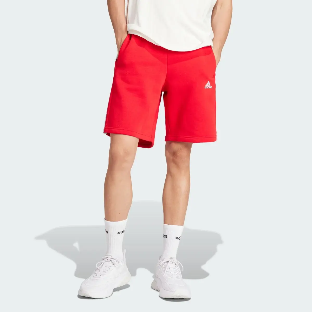 Adidas Shorts Essentials 3 Franjas Tela Fleece. 1