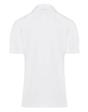 Beyaz Slim Fit Desenli Rayon Polo Yaka Triko Tişört