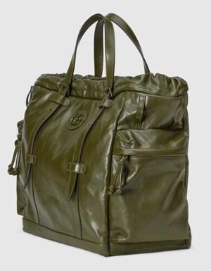 Drawstring tote bag with tonal Double G