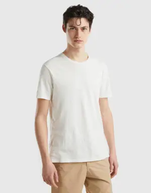 t-shirt in linen blend