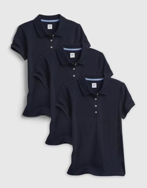 Kids Uniform Polo Shirt (3-Pack) blue