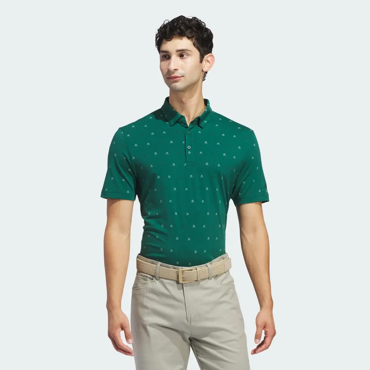 Adidas Go-To Mini-Crest Print Polo Shirt. 2