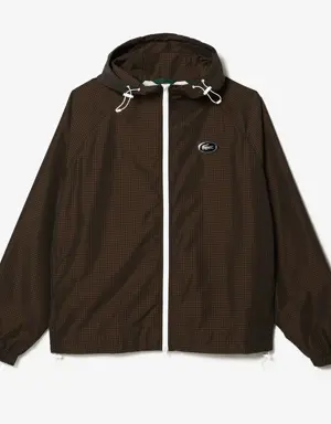 Men's Hooded Check Twill Jacket