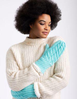 Cyan Blue - Cozy Lined Mittens