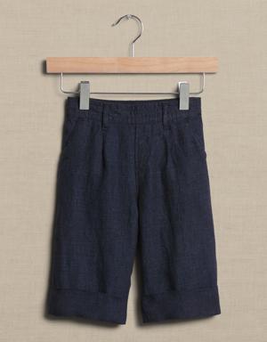 Wide-Leg Linen Pant for Baby + Toddler blue