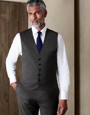 Signature Italian Nailhead Suit Vest gray