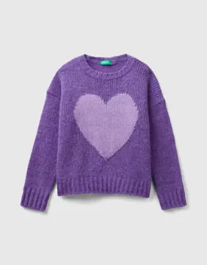 sweater with heart inlay