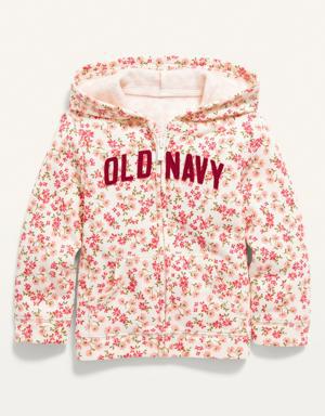 Floral-Print Logo Zip-Front Hoodie for Baby multi