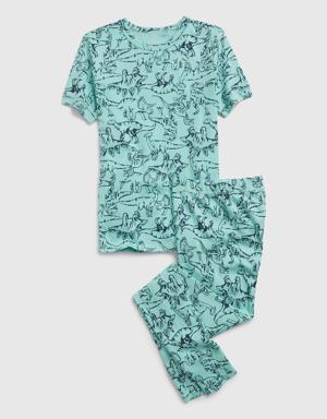 Kids 100% Organic Cotton Dino PJ Set green