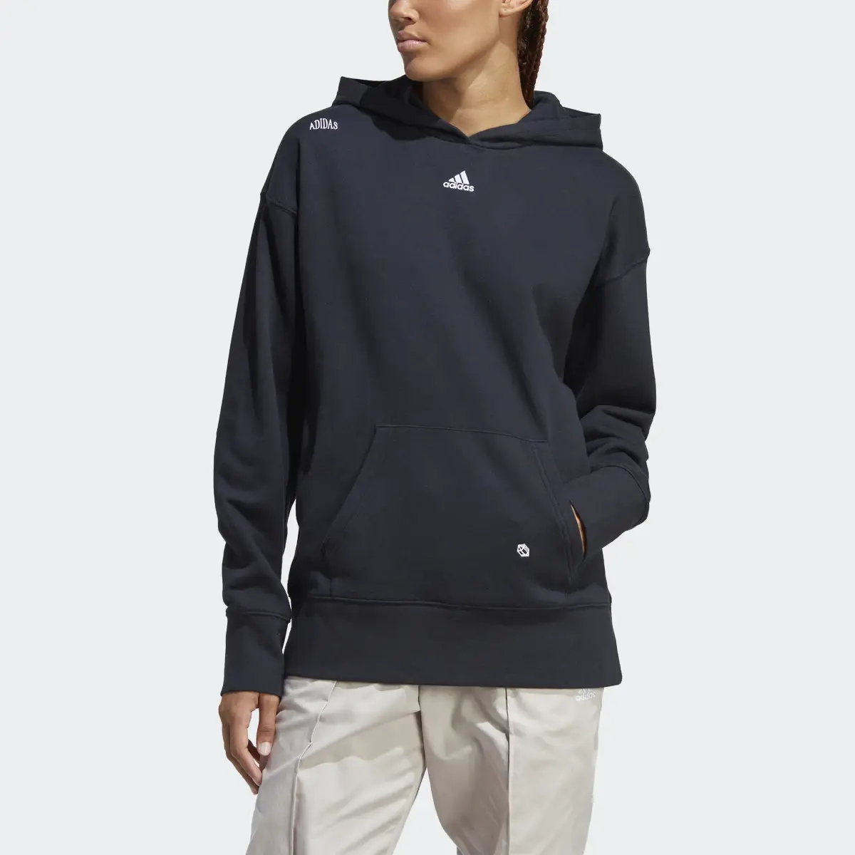 Adidas Relaxed Hoodie with Healing Crystals-Inspired Graphics. 1