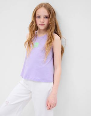 Kids 100% Organic Cotton Graphic Tank Top purple