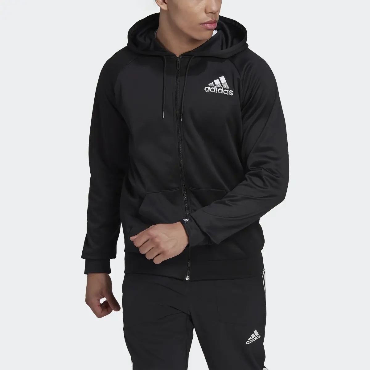 Adidas AEROREADY Game and Go Small Logo Full-Zip Hoodie. 1