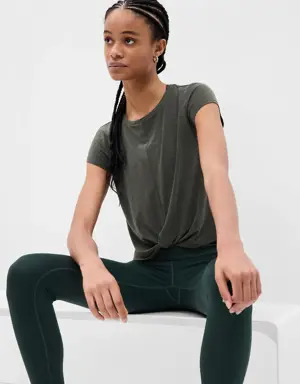 Gap Fit Breathe Twist-Front T-Shirt green