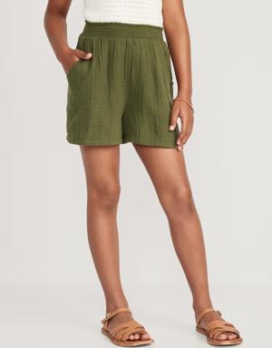 Mid-Rise Pull-On Shorts for Girls green