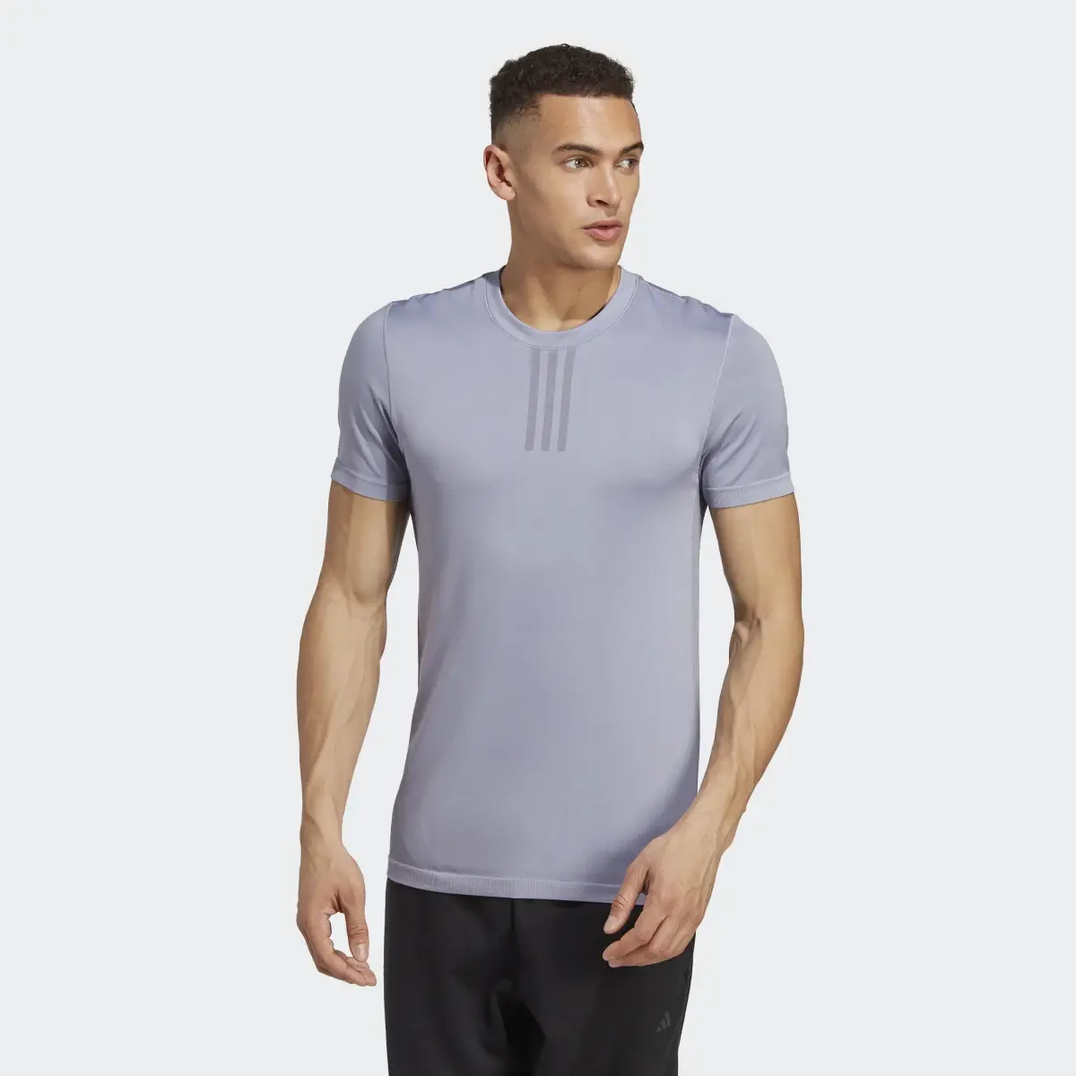 Adidas AEROKNIT Yoga Base Seamless Training Tee. 2