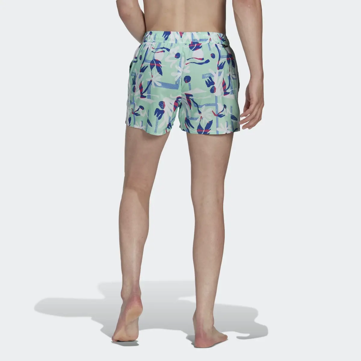 Adidas Seasonal Floral CLX Very Short Length Swim Shorts. 2