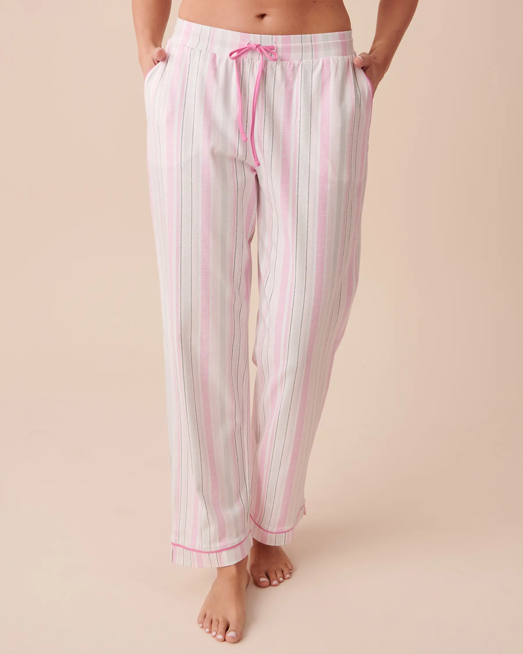 La Vie en Rose Striped Cotton Pajama Pants. 1