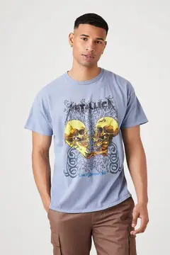 Forever 21 Forever 21 Metallica Graphic Tee Sky Blue/Multi. 2