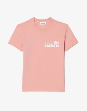 T-shirt de jersey de algodão orgânico slim fit Lacoste para Mulher