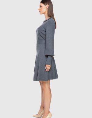 Gray Knitwear Mini Skirt
