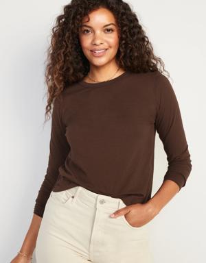 Long-Sleeve EveryWear T-Shirt for Women brown
